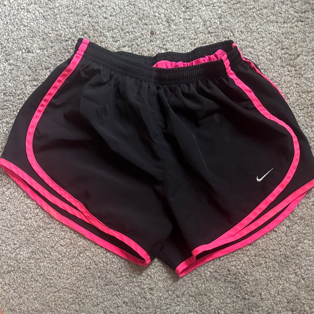 Nike Women's Athletic Shorts - Black with Pink Trim